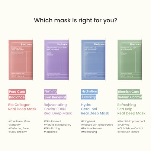 BIODANCE Bio-Collagen Real Deep Mask, Hydrating Overnight Hydrogel Mask, Pore Minimizing, Plumping, Elasticity Improvement, Korean Skincare, Stocking Stuffers For Teen Girls 1.19oz (34g) X 16ea