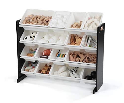 Humble Crew Extra-Large Toy Organizer, 16 Storage Bins, Espresso/White, 15.5D X 42W X 17.7H In #TOP5
