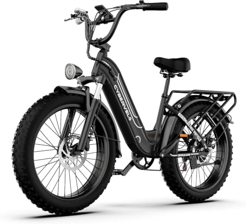 Image of Cybervelo Electric Bike, 2000W Peak Motor Electric Bike for Adults, 26'' x 4.0'' Fat Tire Best Ebike for Men, 48V 25Ah Electric Mountain Bike, 36MPH, 100 Miles Electric Bicycle, 7 Speed, 110NM