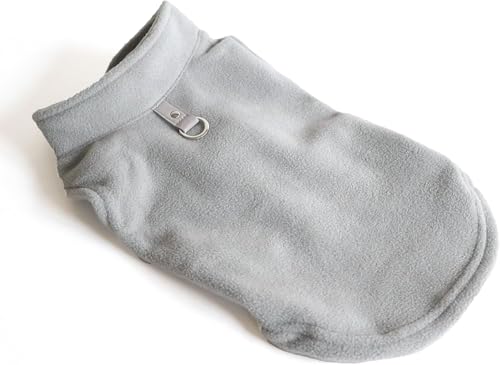 Image of JACKO & CO - Fleece Vest Dog Sweater with Leash Ring - Soft, Warm & Lightweight Pullover Coat for Small & Medium Dogs, Puppies & Cats - Cozy Fall /Winter /Spring Pet Jacket (Grey, Small 4-6lbs)
