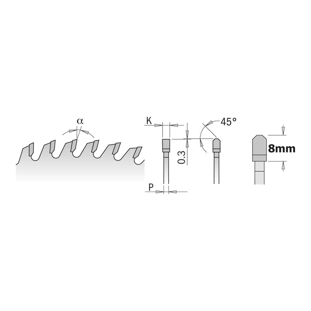 CMT ORANGE TOOLS 281.696.12M - LAMA TRAPEZOIDALE CHROME HW 300x3.2/2.2x30 Z96 TCG 5pos