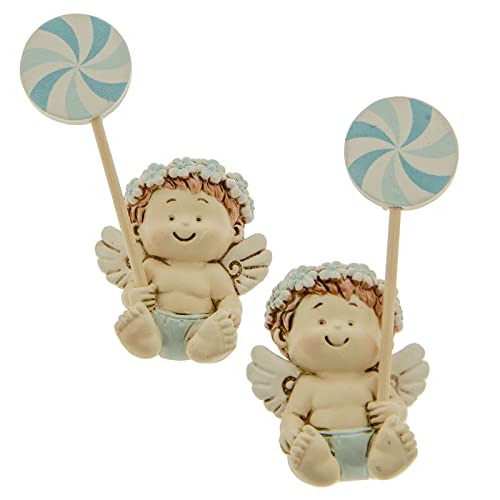 Ingrosso e Risparmio Kit de 6 imanes angelito con molinillo y corona de flores, detalles celestes – Bomboneras de nacimiento para niño