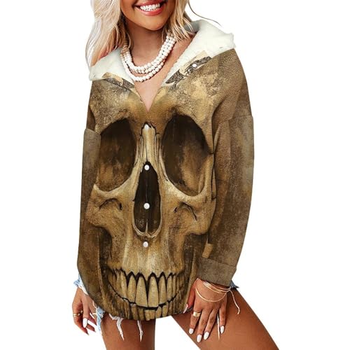 Veste polaire femme thème horrifique sweat à capuche chaud en sherpa