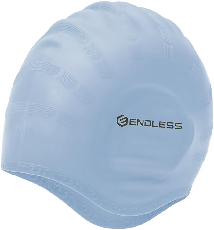 Endless EL1023 Comfortable Silicon Swimming Cap with Ergonomic Ear Pockets | Material : Silicon | Fully Elastic Waterproof Cap for Long and Short Hair with Thicker Edge | For Women and Men