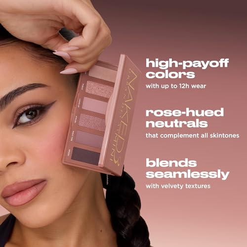 URBAN DECAY Naked 3 Mini Eyeshadow Palette - 6 Soft Pink Shadows, Multi-Use Matte & Shimmer Finishes, Ultra-Blendable, Long-lasting Up to 12HR Wear, Rosy Neutral Shades, Travel Makeup with Mirror - Image 3