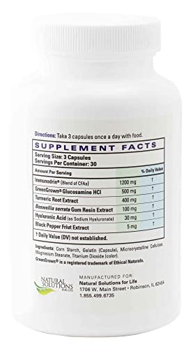 Synodrin Triple Action Complete Joint Health Support Supplement With Omega-5, Glucosamine, Turmeric, Boswellia, Hyaluronic Acid & Black Pepper Extract - 90 Capsules #TOP1