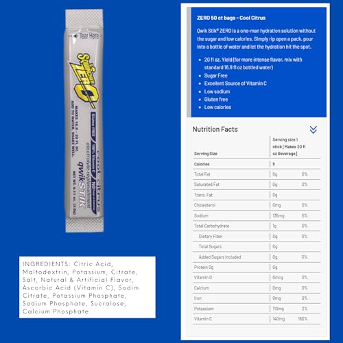 image for Sqwincher Zero Qwik Stik, Sugar Free, Low Calorie, Low Sodium Electrol