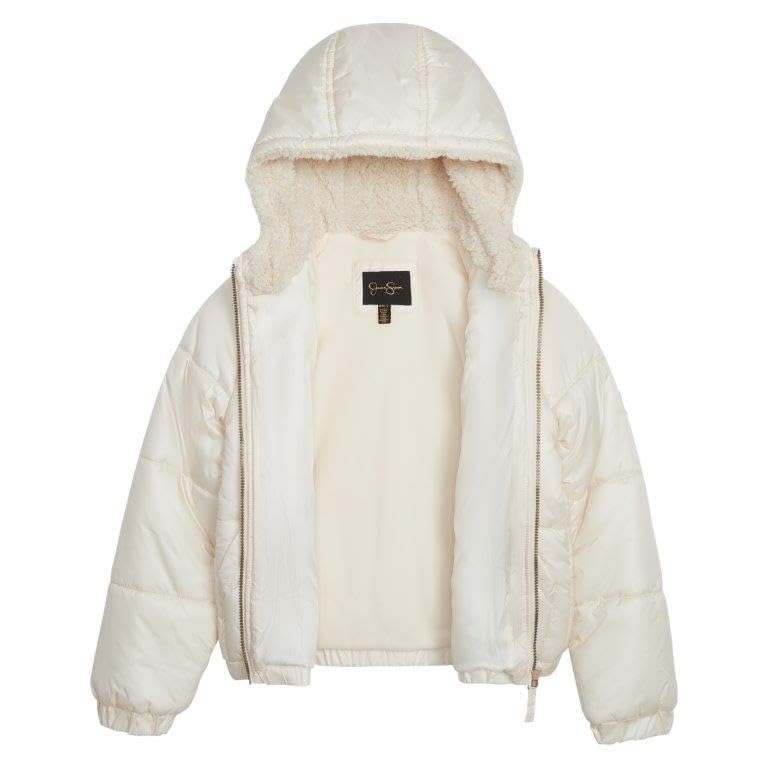 Jessica Simpson Girl's Iridescent Quilted Midweight Winter Puffer Coat4