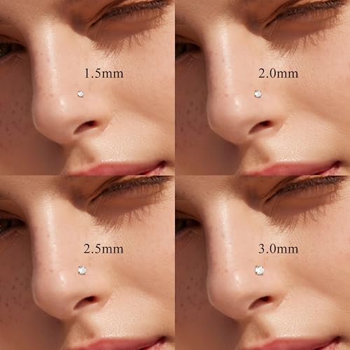 Image of Jstyle 22G Stainless Steel Nose Rings Studs Piercing Body Jewelry 1.5mm 2mm 2.5mm 3mm