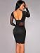 Ohyeah Mujer Vestido Bodycon Midi con Manga Larga Malla Transparente Talla Grande...