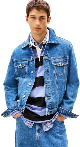 Tommy Jeans Herren Jeansjacke Ryan mit Brusttaschen Blau (Denim Medium) M