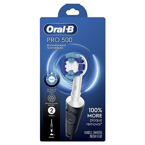 Image of Oral-B Pro 500 Electric Toothbrush with (1) Brush Head, Rechargeable, Black