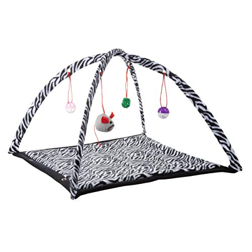 Cat Activity Center- Interactive Play Area Station For Cats, Kittens With Fleece Mat, Hanging Toys, Foldable Design For Exercise, Napping By Petmaker #TOP6