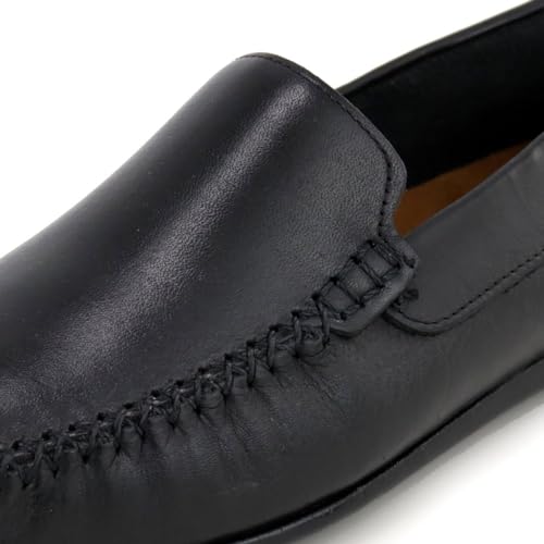 Sapato Mocassim Masculino, de couro, Palmilha espumada 608 (40, Preto)