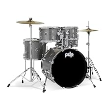Includes everything needed to start playing immediately: kick pedal, hi-hat, cymbal, and snare stands, plus throne Brass cymbals (13" hi-hats, 15" crash/ride) deliver bright, musical tones True Pitch tension rods for precise, reliable tuning Sparkle ...