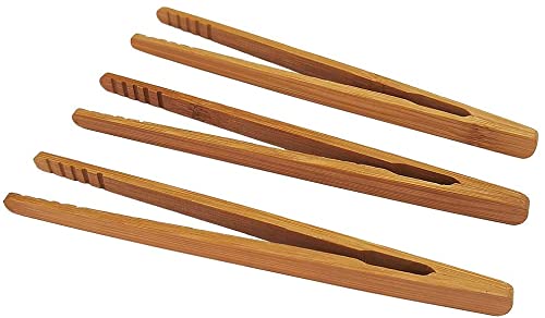 Pinze In Bamb&ugrave; Per Cucina - 12 Pezzi Naturali E Resistente Al Calore