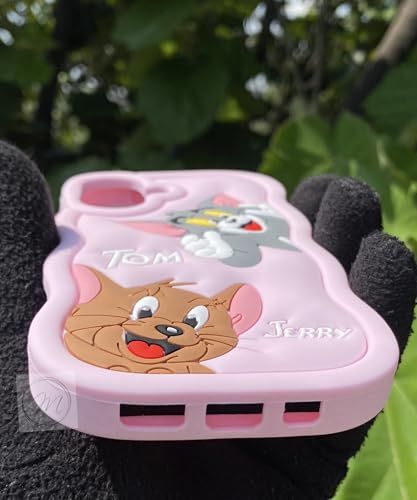 Image of MIDOS Back Cover Compatible with iPhone 16 Soft Silicone 3D Cute Cartoon Full Protective Case for iPhone 16 (Baby Pink)