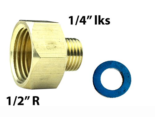 Fontron Ltd Übergang 1/2 Zoll Innengewinde x 1/4 Zoll Außengewinde l Gaskocher-Gasschlauchtülle.
