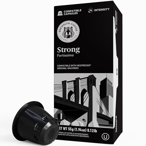 BREWKLYN COFFEE for Nespresso Original Machine 100 pods Certified Genuine Espresso Strong Blend Pods Compatible with Nespresso Original
