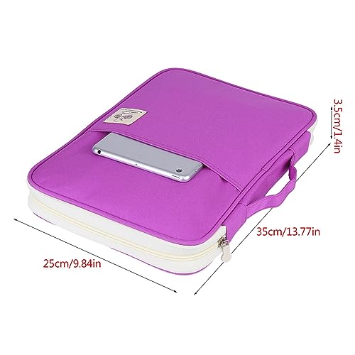 MOUMOUTEN 5Colors A4 Document Bags, Functional Travel File Folder Portfolio Organizer Computer Notebook Zippered Case Bag - Image 3