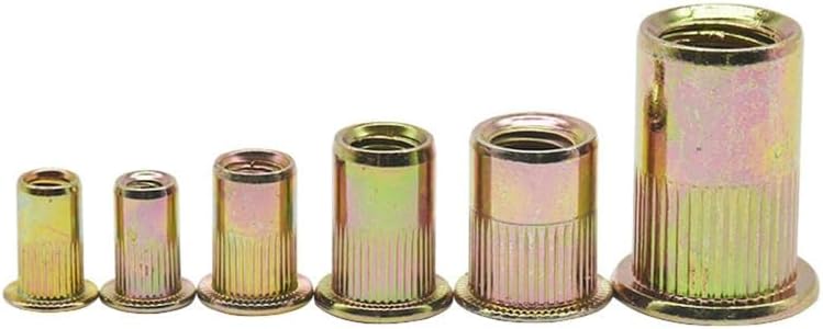 150/230Pcs Metric Rivets Nut Rivnut Kit 8#-32 10#-24 1/4-20 5/16-18 3/8-16 Flat for Head Threaded Insert Nuts Knurled Bo - (Color: 150PCS)