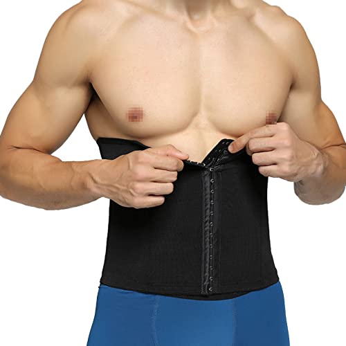 Chyjoey Elastic Waist Trainer Belt For Men Back Support - Fitness Girdle Waist Trimmers - Adjustable Belly Wrap With Hook White #TOP1