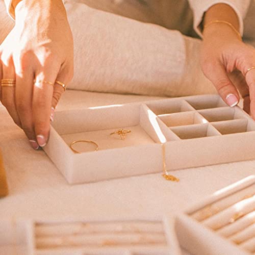 Jewelry Box For Girls, 3-Layer Stackable Jewelry Organizer Trays For Women Gift With Necklace Earring Ring Holder, Honey #TOP6