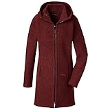 Mulesing-freie Wolle Mufflon Damen Wollmantel Rika,Farbe: rosso weinrot, Größe: L