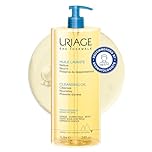 Uriage Shower Oil 1L - Face & Body Wash - Dry & Sensitive Skin - Cleanses, Nourishes, Prevents Dryness - 25% Glycerin & Extra-Rich Agents - Physiological pH - Soap-Free