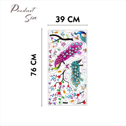 Image of Peacock Decorative Festivals & Occasions Patterns Wall Sticker Wall Decals Big Size Wall Decal Art for Baby & Kids Home (WO-202-new)