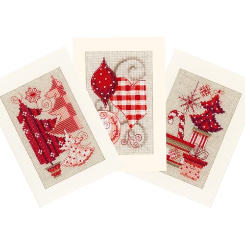 Image of Vervaco Greeting Card kit Christmas Motifs Set of 3