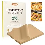 LUYROOES 210 Pcs Value Pack Unbleached Baking Parchment Paper Sheets, Pre-Cut 12 x 16 In, Non-Stick, Flat, Half Sheet Pan Liners for Baking, Roasting, Wrapping, Holiday Baking Essentials