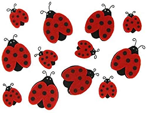 La Fourmi Diverse Vilt Lieveheersbeestjes 12st, Rood, standart