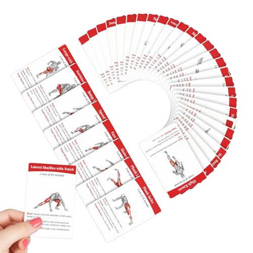 Übungskarten, Fitness-Leitfaden – Fitness-Stretch-Anleitfaden für Damen, Herren, Zuhause, Fitnessstudio, Outdoor-Aktivitäten