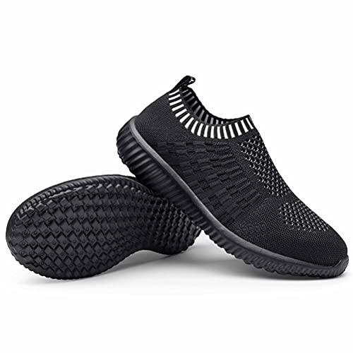 Image of konhill Womens Walking Shoes Slip On Sneakers Breathable Mesh Lightweight Casual Footwear for Daily Commute