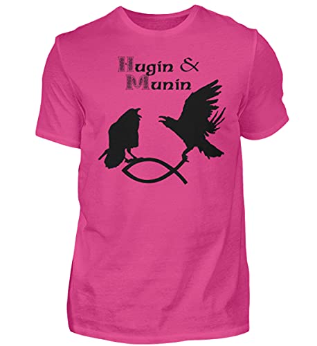 T-shirt de qualité supérieure pour homme rose Hugin & Munin vêtement coupe ample taille XXL