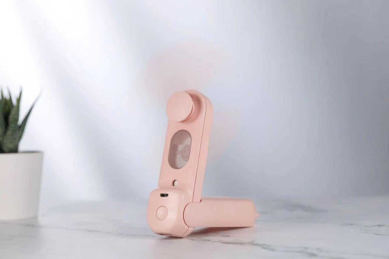 SYSVENT The Future Handheld Water Misting Mini Fan | Pocket Friendly Folding Silent Creative Travel Fan for Outdoor Outdoor Travel Fans | Portable Mini Fans (Pink) 4