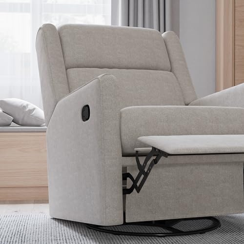 Sillón reclinable manual gris claro con base giratoria miniatura 6