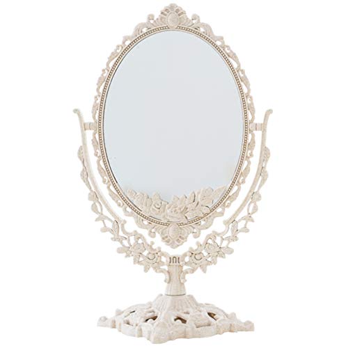 Espejo de Maquillaje Ovalado de Mesa Vintage BESPORTBLE
