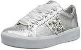Bugatti Woman Damen Schuhe Sneaker HalbschuhePerlen Schnürer Leder Silber