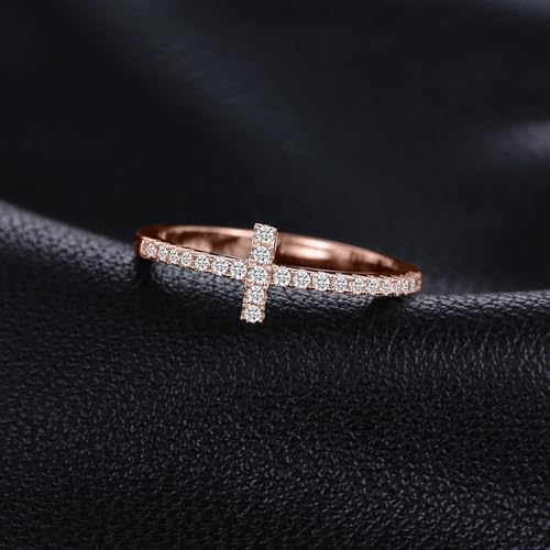 Image of JewelryPalace 14k White Yellow Rose Gold Plated 925 Sterling Silver Rings for Women, Cubic Zirconia Promise Rings for Her, Stackable Wedding Bands Rings for Women Infinity Forever Love Knot Ring