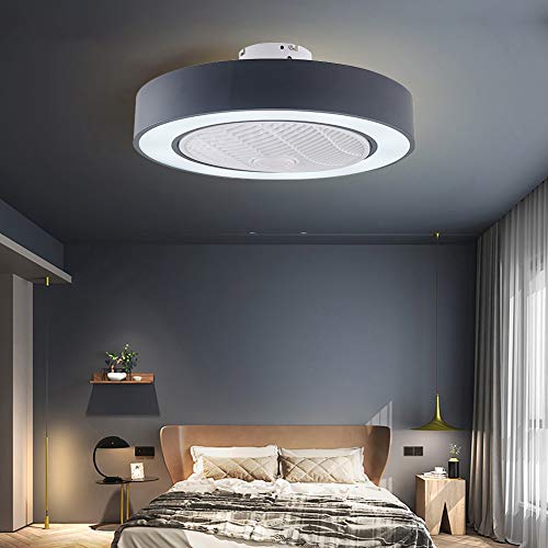 Orillon Modern Macaron Flush Mount Ceiling Fan With Light For Indoor Kitchen Bathroom Bedroom,Remote Led 3 Color Lighting Low Profile Quiet Electric Fan With 4 Abs Blades, 22 Inches Black #TOP3
