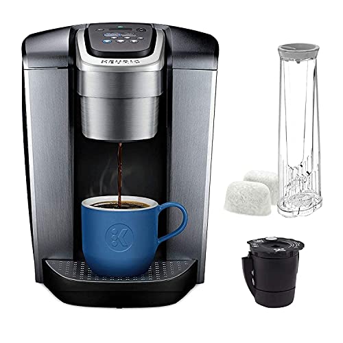 Keurig K-Elite Single Serve K-Cup Pod Coffee Maker Bundle With 12-Ounce Double Wall Stainless Steel Tumbler, 12-Count Italian Roast Single Serve K-Cup And Cleaning Cups Compatible With K-Cup (4 Items) #TOP1