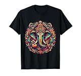 Ganesh Symbol Yoga Hindu Elephant God Ganesha Puja T-Shirt, Small, Black