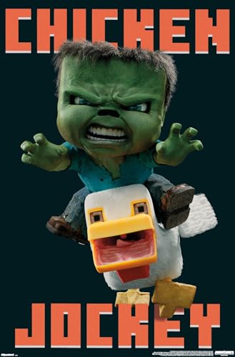 A Minecraft Movie - Chicken Jockey Wall Poster, 34L" x 22.4W", Unframed Version