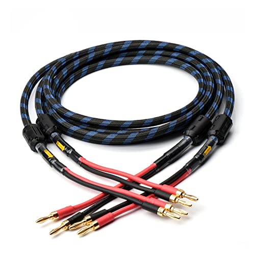 DREEK 1 par de Cables for Altavoces de Alta fidelidad, 6N, OFC, con Conector Tipo Banana(1.5 Meters)