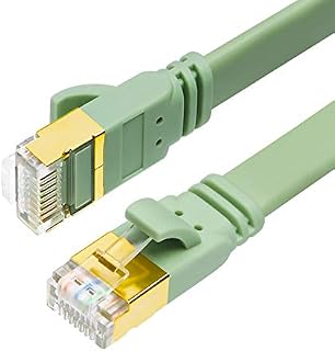 Yauhody CAT8 Lan 1M Kabel sieciowy CAT8 Kabel Internetowy Szybki 40Gbps 2000MHz CAT8 Płaski kabel Krosowy RJ45 Gigabitowy Kabel Ethernet do PS5, Przełączników, Routerów, Modemów (Zielony, 1M)