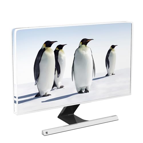 Image of Penguin Waterproof Screen TV Cover 58,59,60 Inch Cute Animals in Snowfield TV Screen Covers for LED LCD OLED TVs Anti-Scratch Dustproof Protective Cover for Desktop TVs Hanging TV