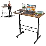 XUANYU Bureau Assis Debout Réglable en Hauteur 75-110 cm, Petit Bureau d'ordinateur 80x40x110 cm, Table d'écriture pour Ordinateur PC, pour Etudier Travailler Chambre (Marron)