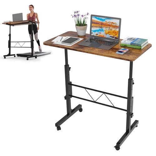 XUANYU Bureau Assis Debout Réglable en Hauteur 75-110 cm, Petit Bureau d'ordinateur 80x40x110 cm, Table d'écriture pour Ordinateur PC, pour Etudier Travailler Chambre...